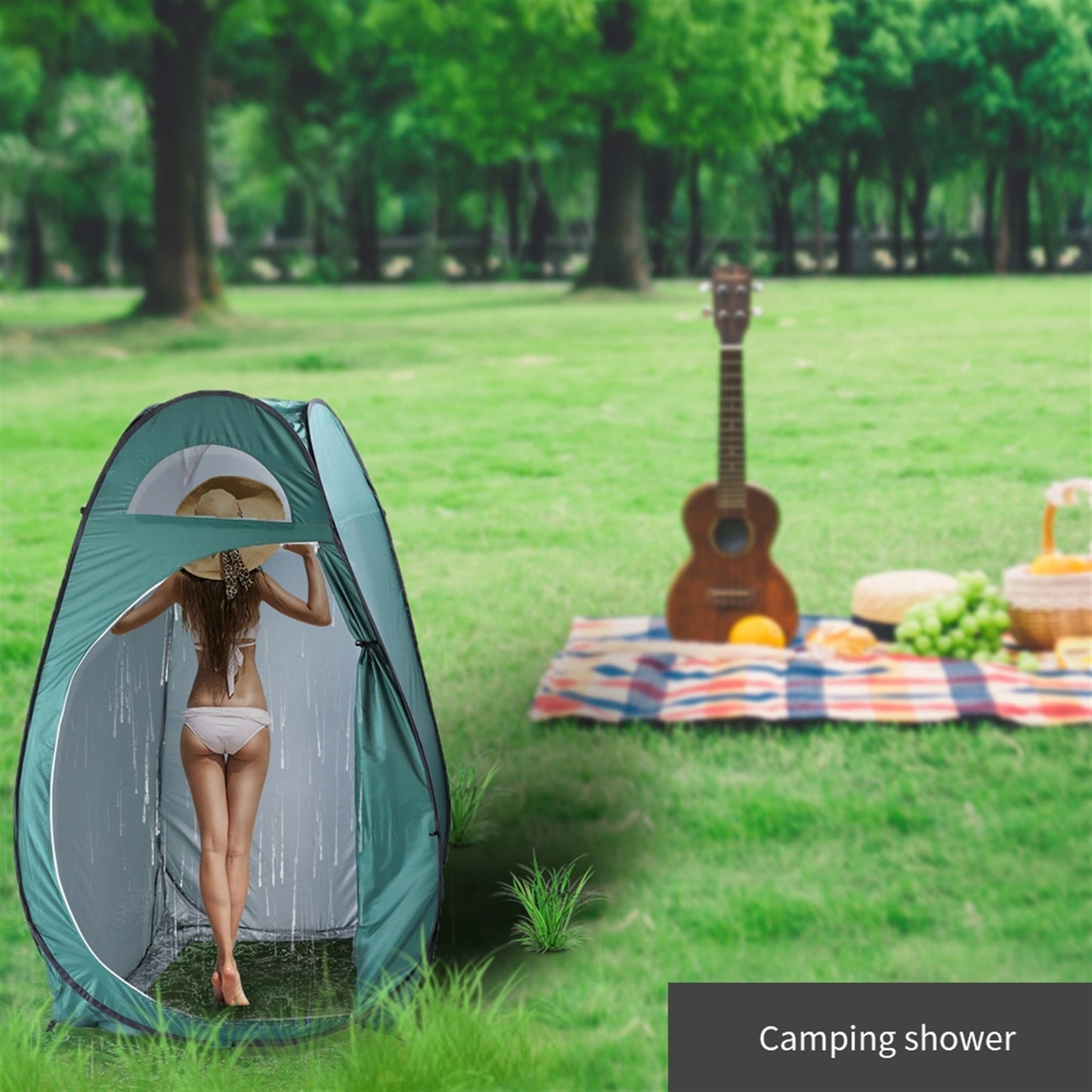 Portable Pop - Up Privacy Tent – Changing & Shower Shelter | Camping, Beach & Outdoor Use – Army Green Tent for beach (7 view)