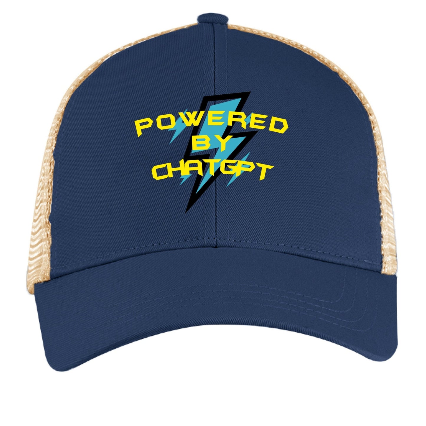Powered by ChatGPT – AI Energy Hat for Creators & Hustlers | Clowns of E - Com Collection – Pacific / Oyster Hats for AI Humor (7 view)