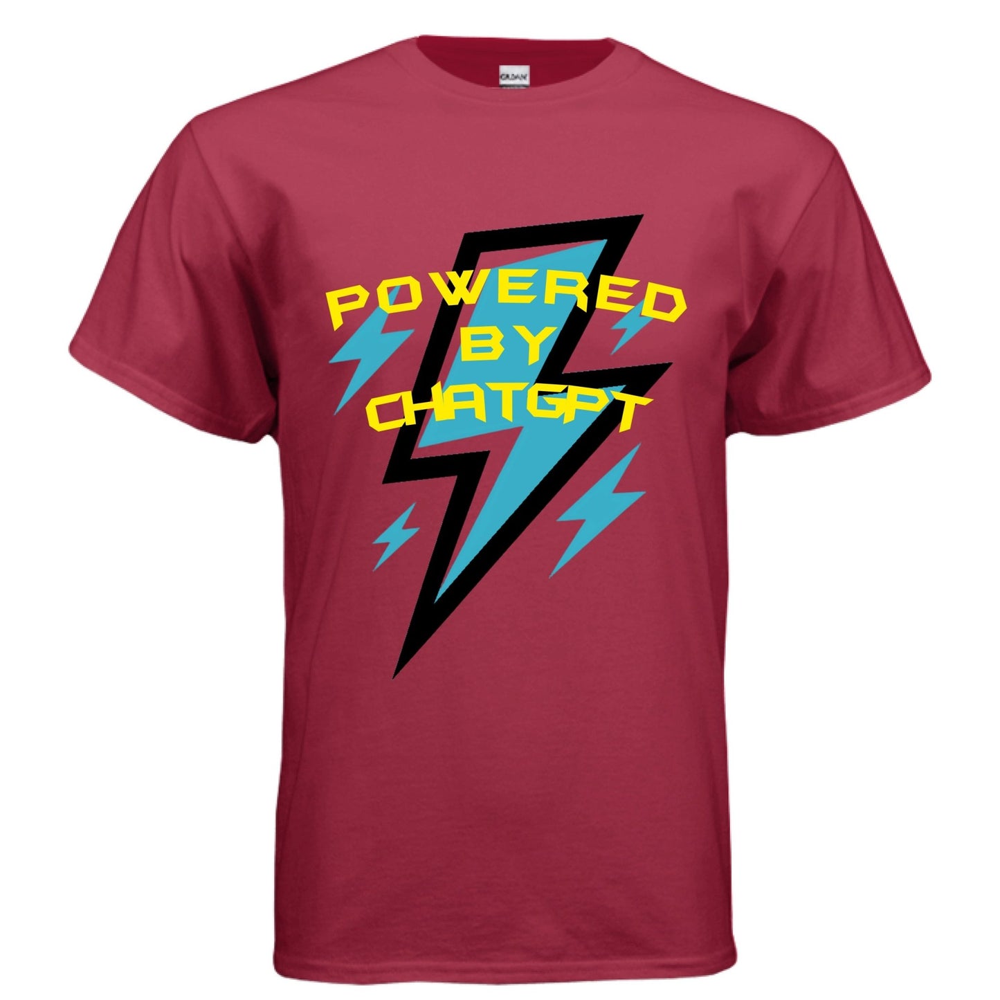 Powered by ChatGPT – AI Energy Tee for Creators & Hustlers | Clowns of E - Com Collection – CHERRY RED T-Shirt for AI Humor (10 view)