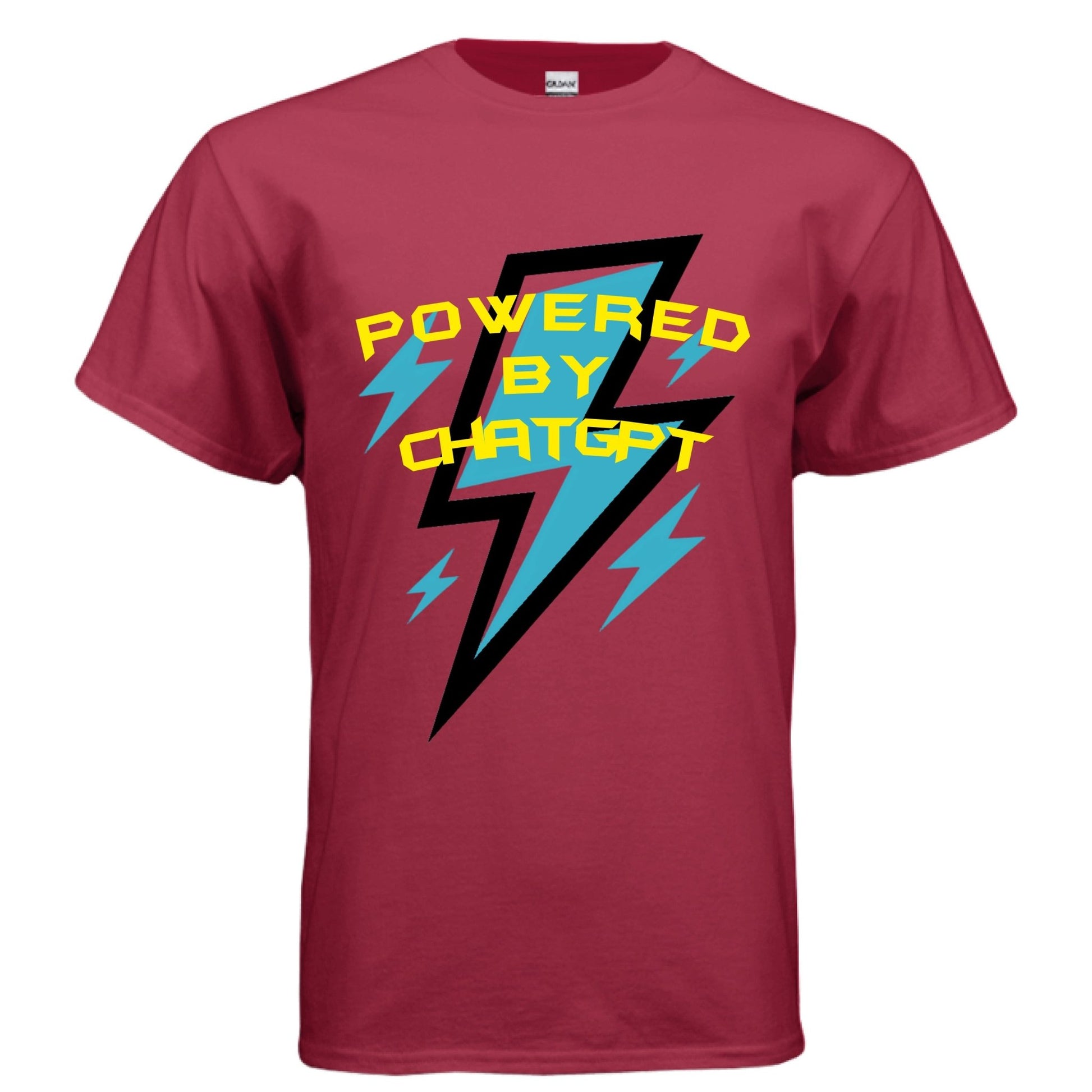 Powered by ChatGPT – AI Energy Tee for Creators & Hustlers | Clowns of E - Com Collection – CHERRY RED T-Shirt for AI Humor (10 view)