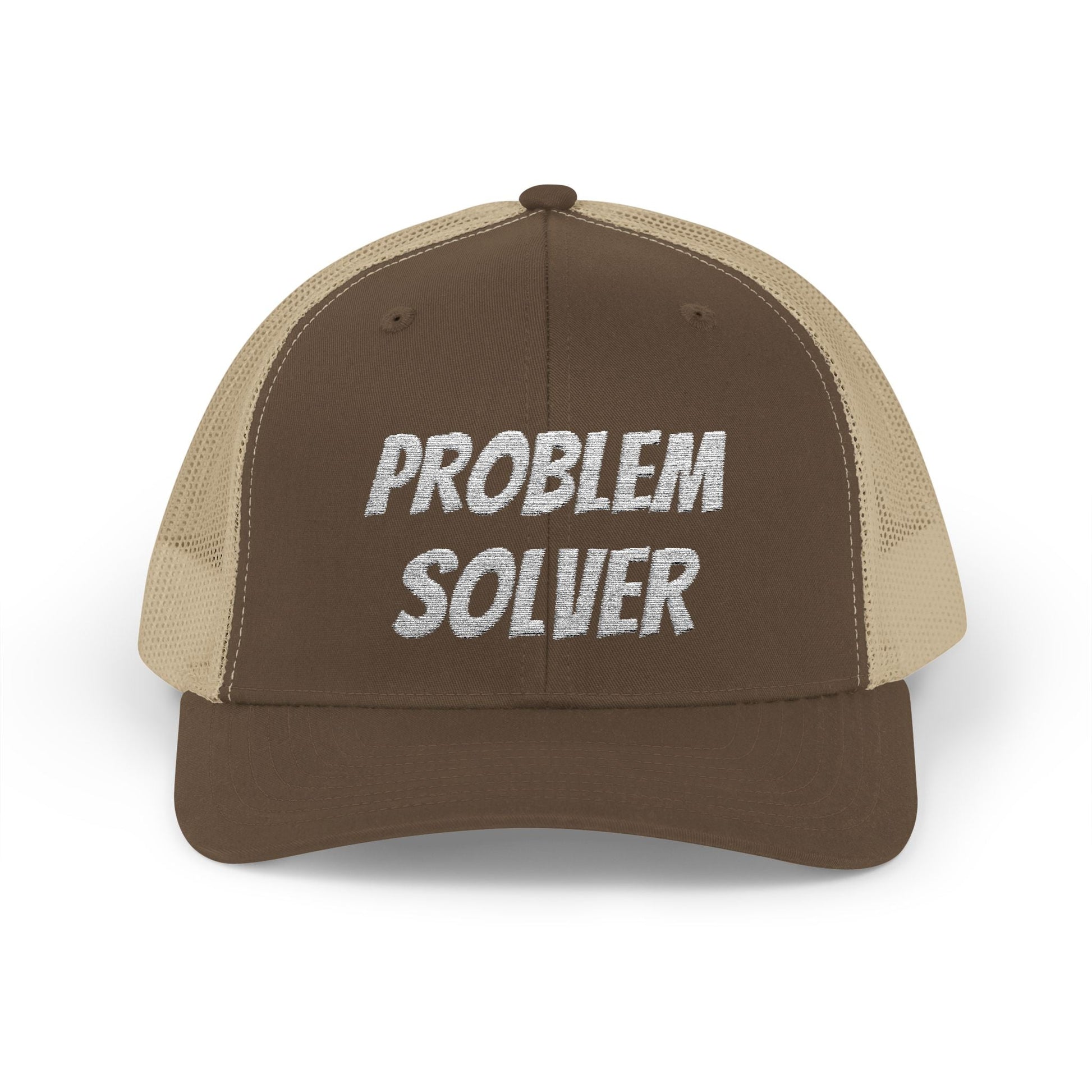 Problem Solver Snapback Trucker Hat – Brown / Khaki Hats for apparel (31 view)