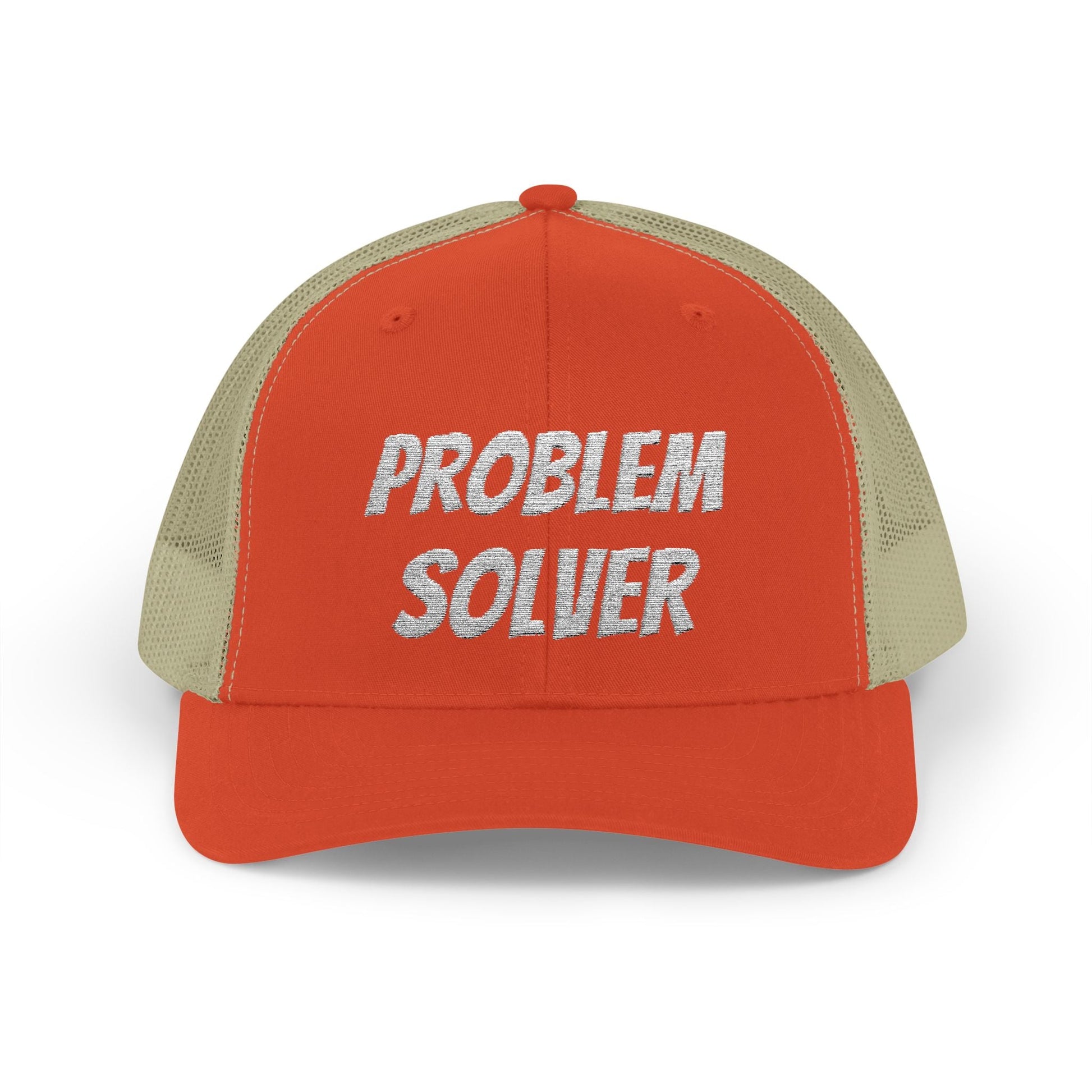 Problem Solver Snapback Trucker Hat – Rustic Orange / Khaki Hats for apparel (1 view)