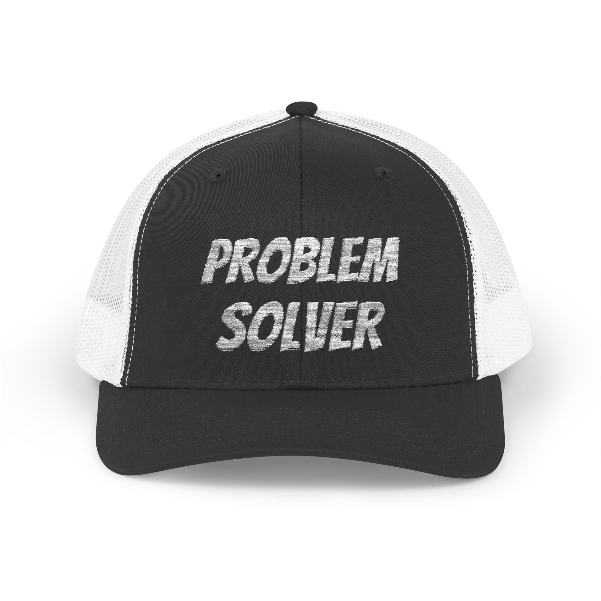 Problem Solver Snapback Trucker Hat – Black / White Hats for apparel (16 view)