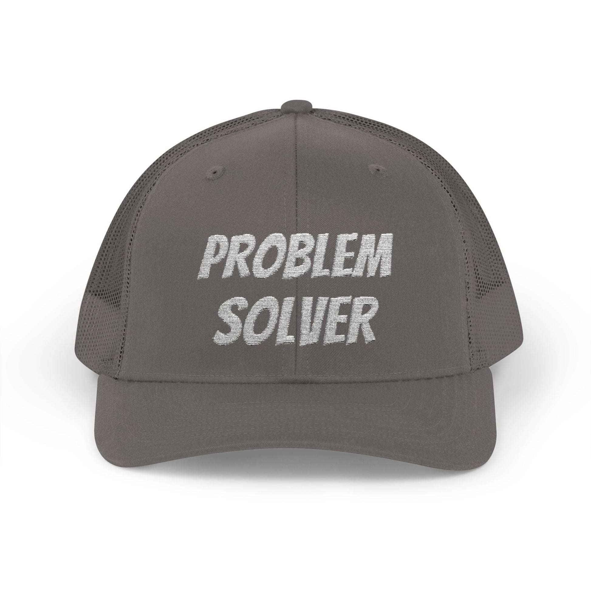 Problem Solver Snapback Trucker Hat – Charcoal Hats for apparel (4 view)