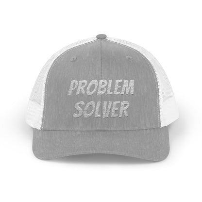 Problem Solver Snapback Trucker Hat – Heather Grey / White Hats for apparel (25 view)