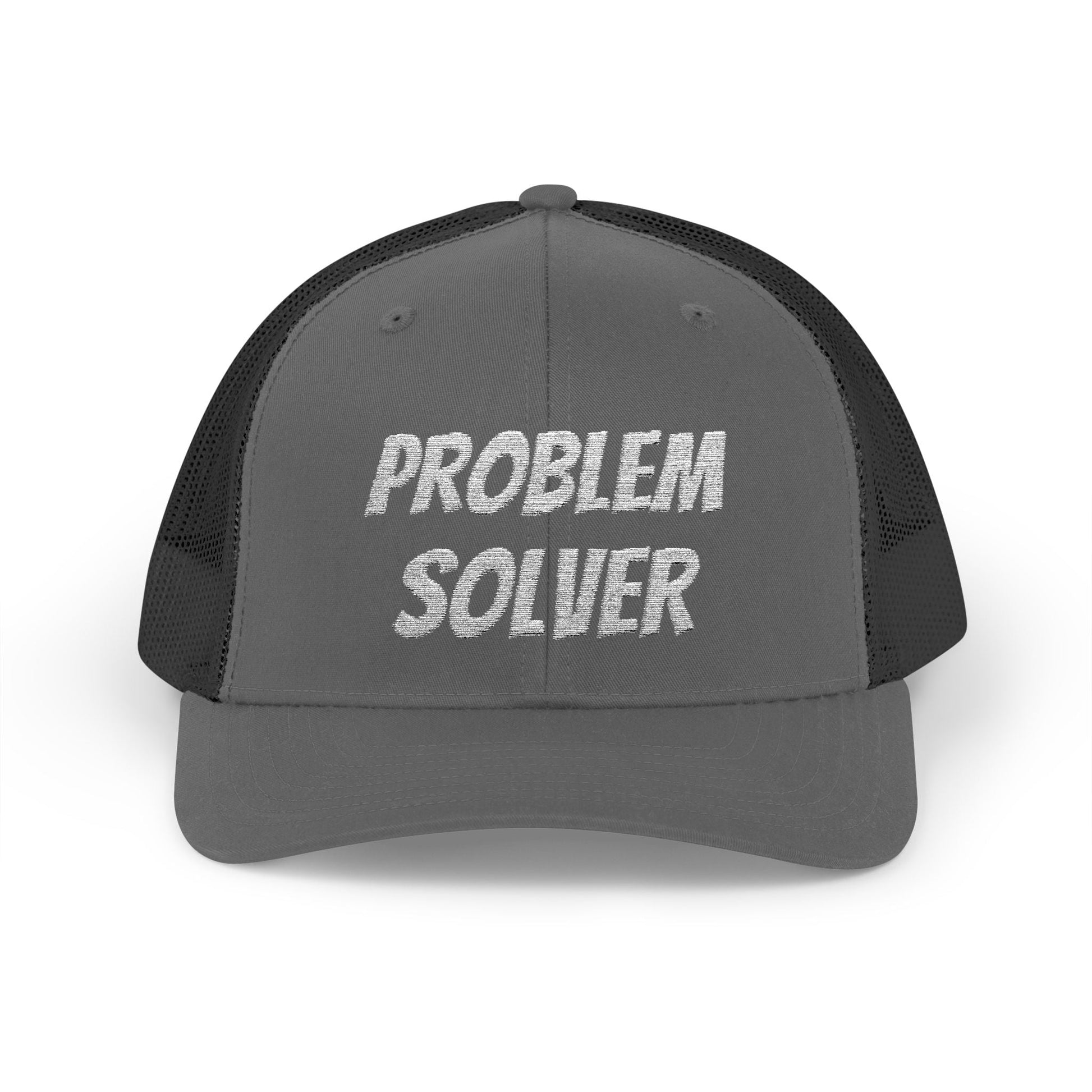 Problem Solver Snapback Trucker Hat – Charcoal / Black Hats for apparel (19 view)