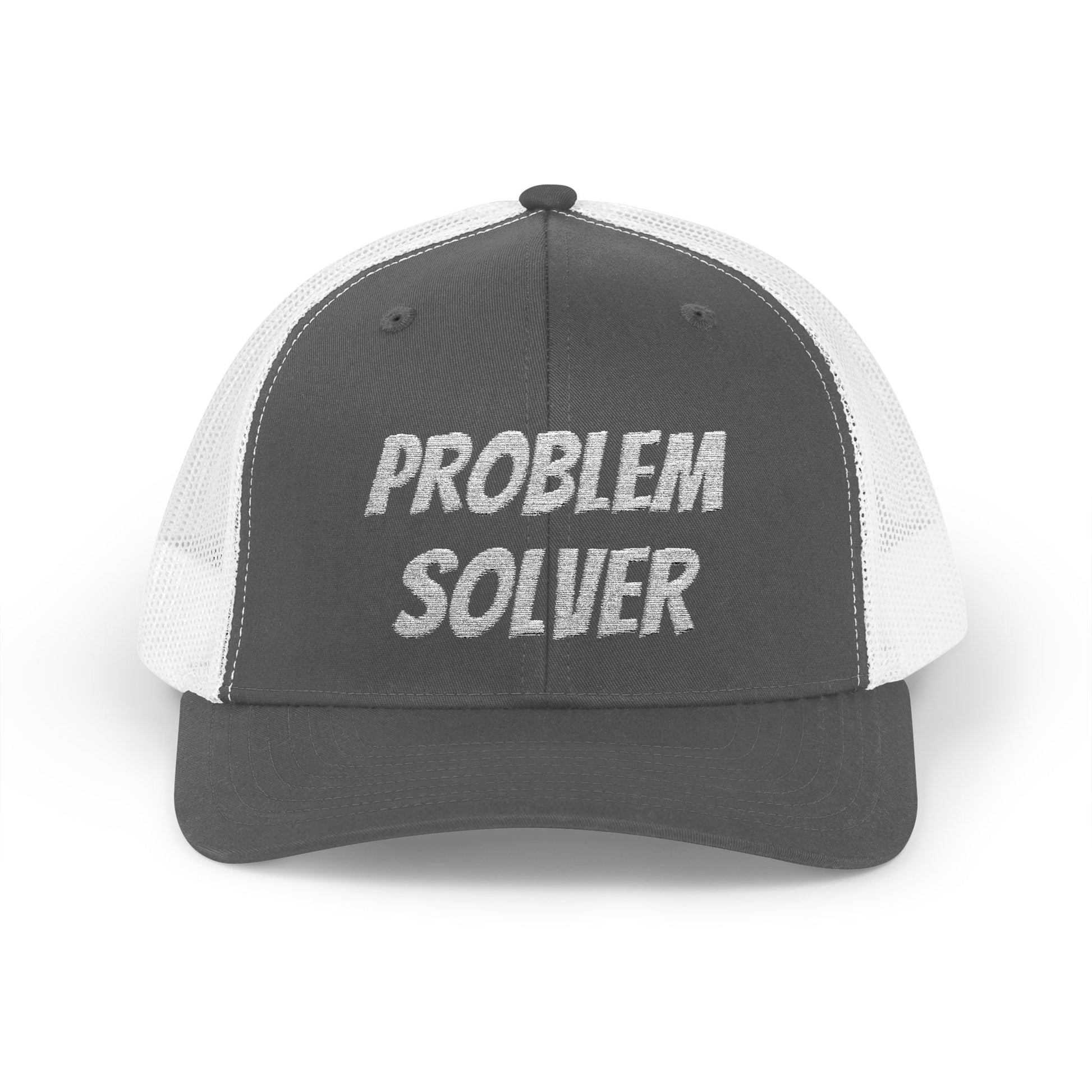 Problem Solver Snapback Trucker Hat – Charcoal Hats for apparel (7 view)