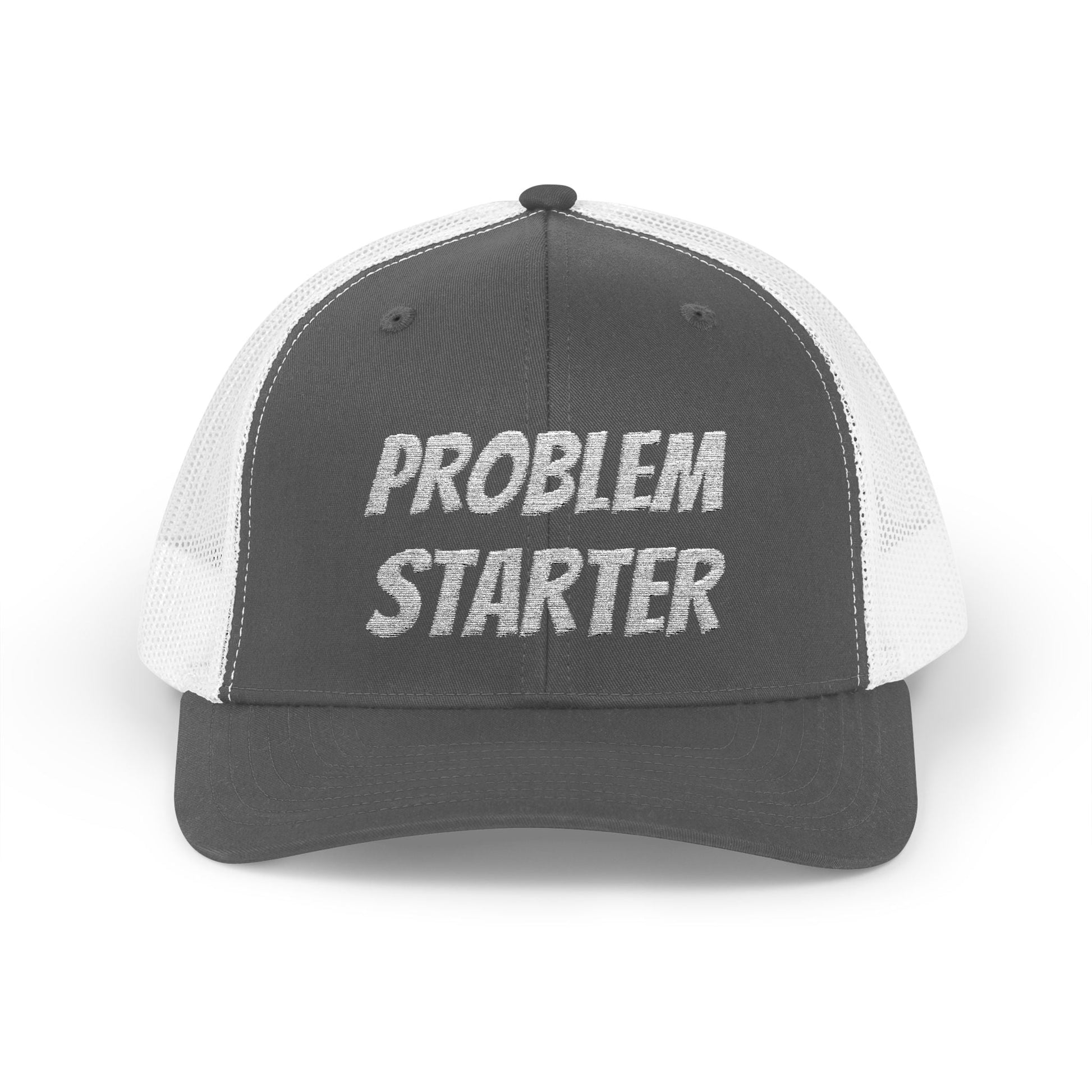 Problem Starter Snapback Trucker Hat – Charcoal Hats for apparel (7 view)