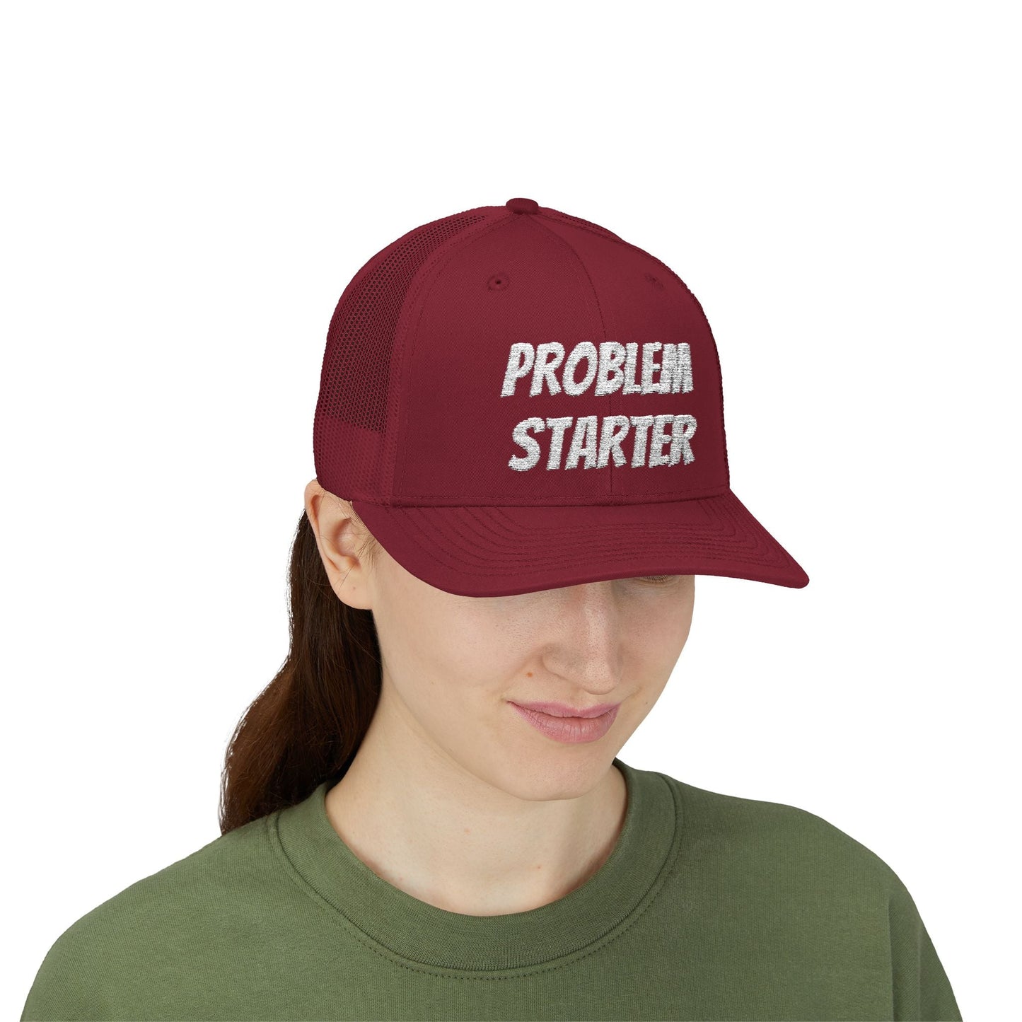 Problem Starter Snapback Trucker Hat – Cranberry Hats for apparel (32 view)