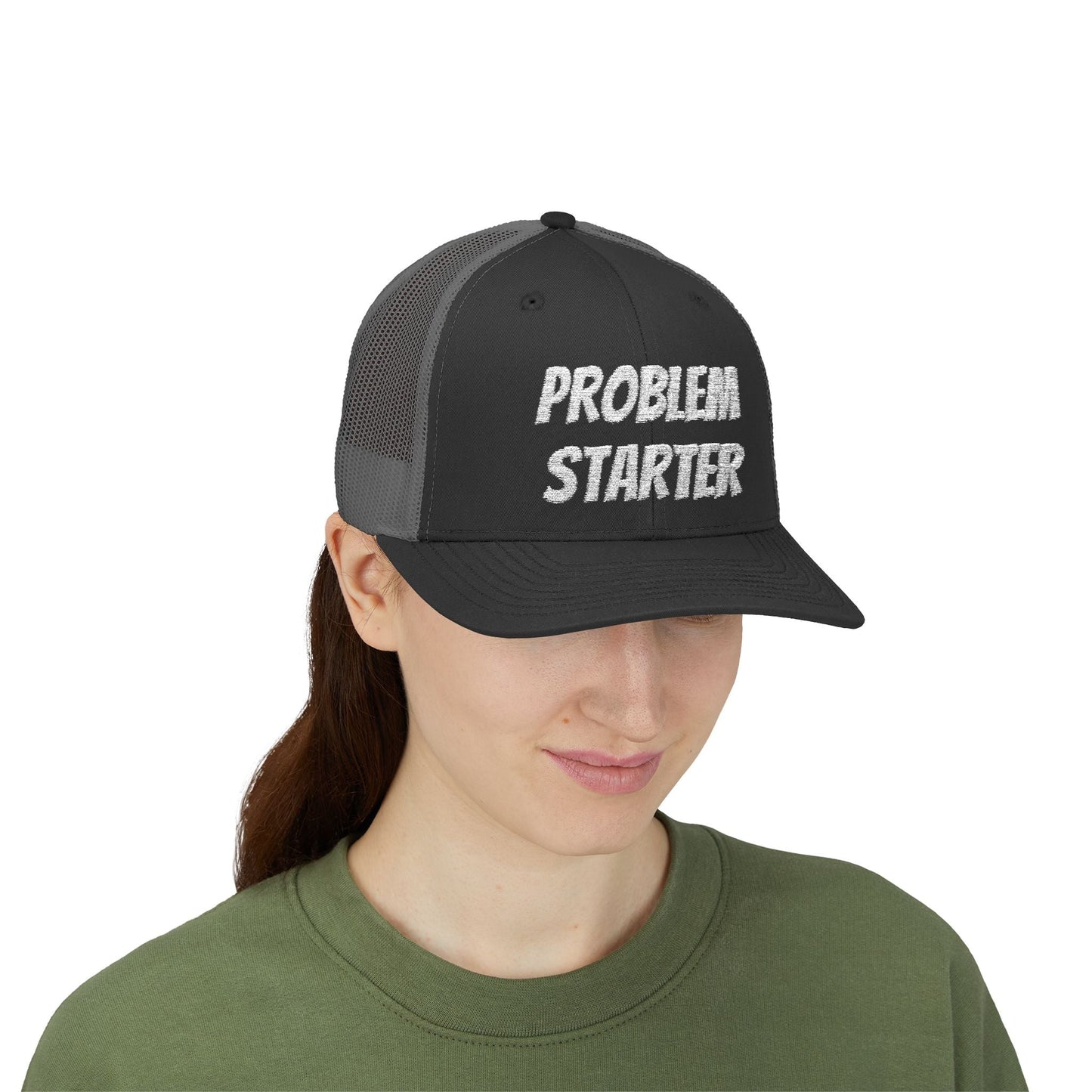 Problem Starter Snapback Trucker Hat – Black Hats for apparel (14 view)