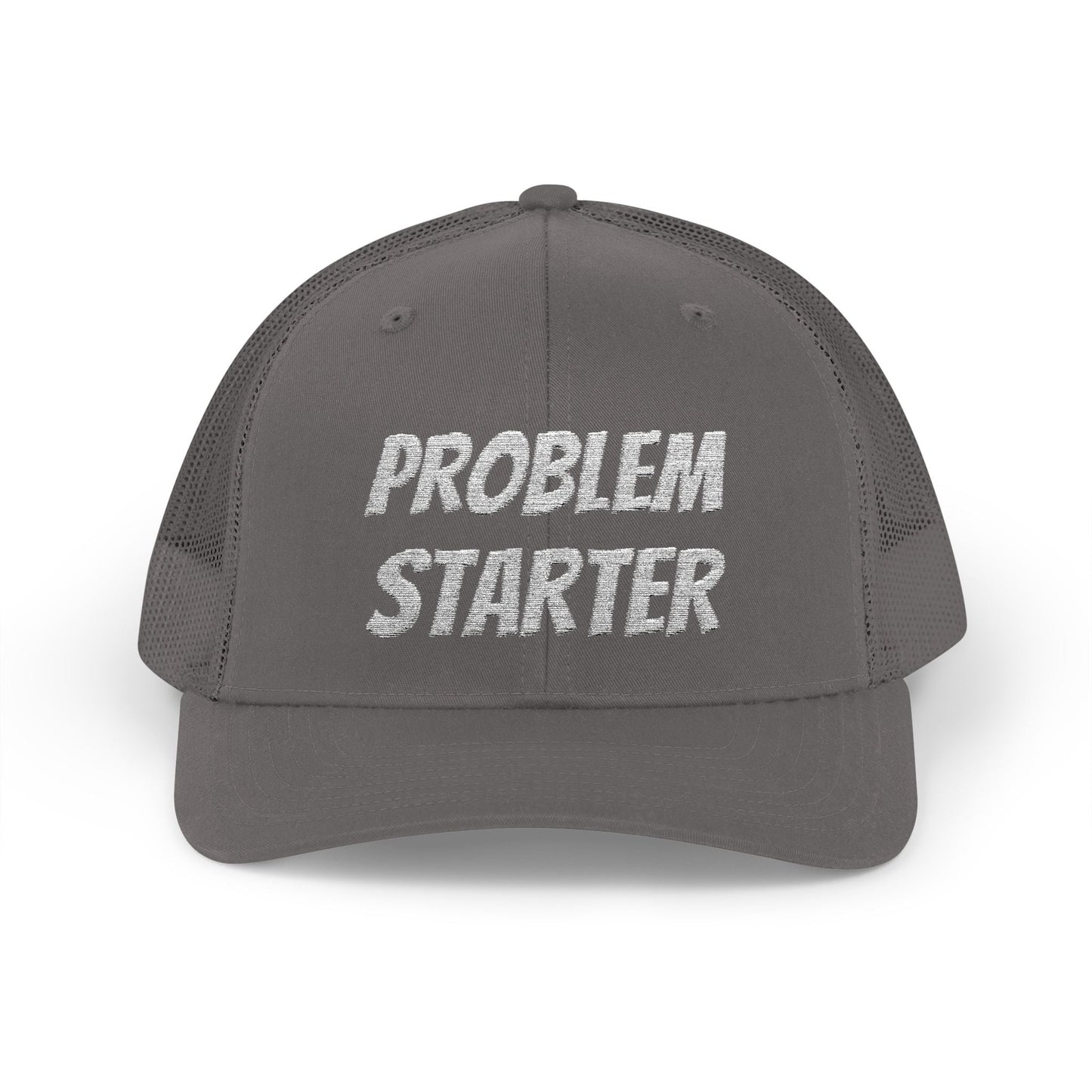 Problem Starter Snapback Trucker Hat – Charcoal Hats for apparel (4 view)