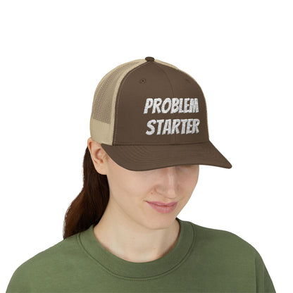 Problem Starter Snapback Trucker Hat – Brown / Khaki Hats for apparel (38 view)