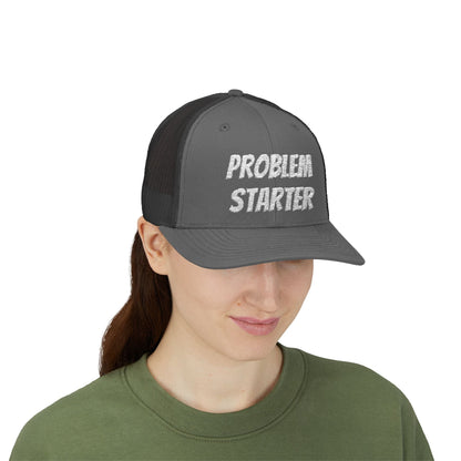Problem Starter Snapback Trucker Hat – Charcoal / Black Hats for apparel (35 view)