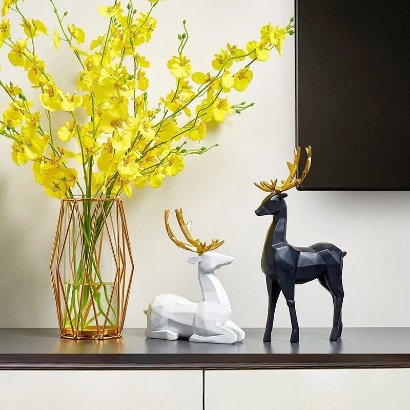 Resin - Deer - Statue - Sculpture - Ornament | Shop Sbrtn Homes – Black decor for decor (1 view)