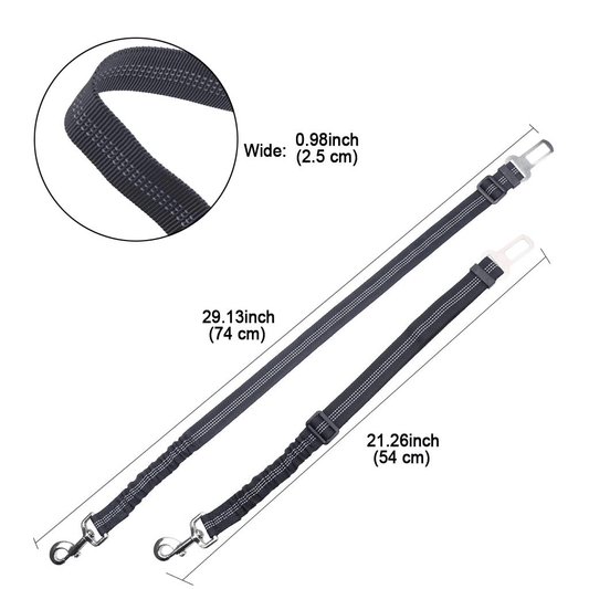 Car Elastic Safety Leash – Black Pet for pets (2 view)