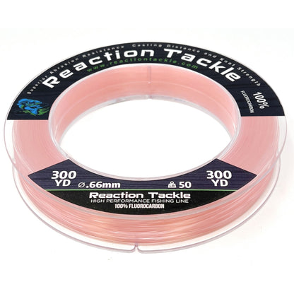 Reaction Tackle 100% Pure Fluorocarbon Fishing Line – Pink Fluorocarbon Fishing Line for fishing (15 view)