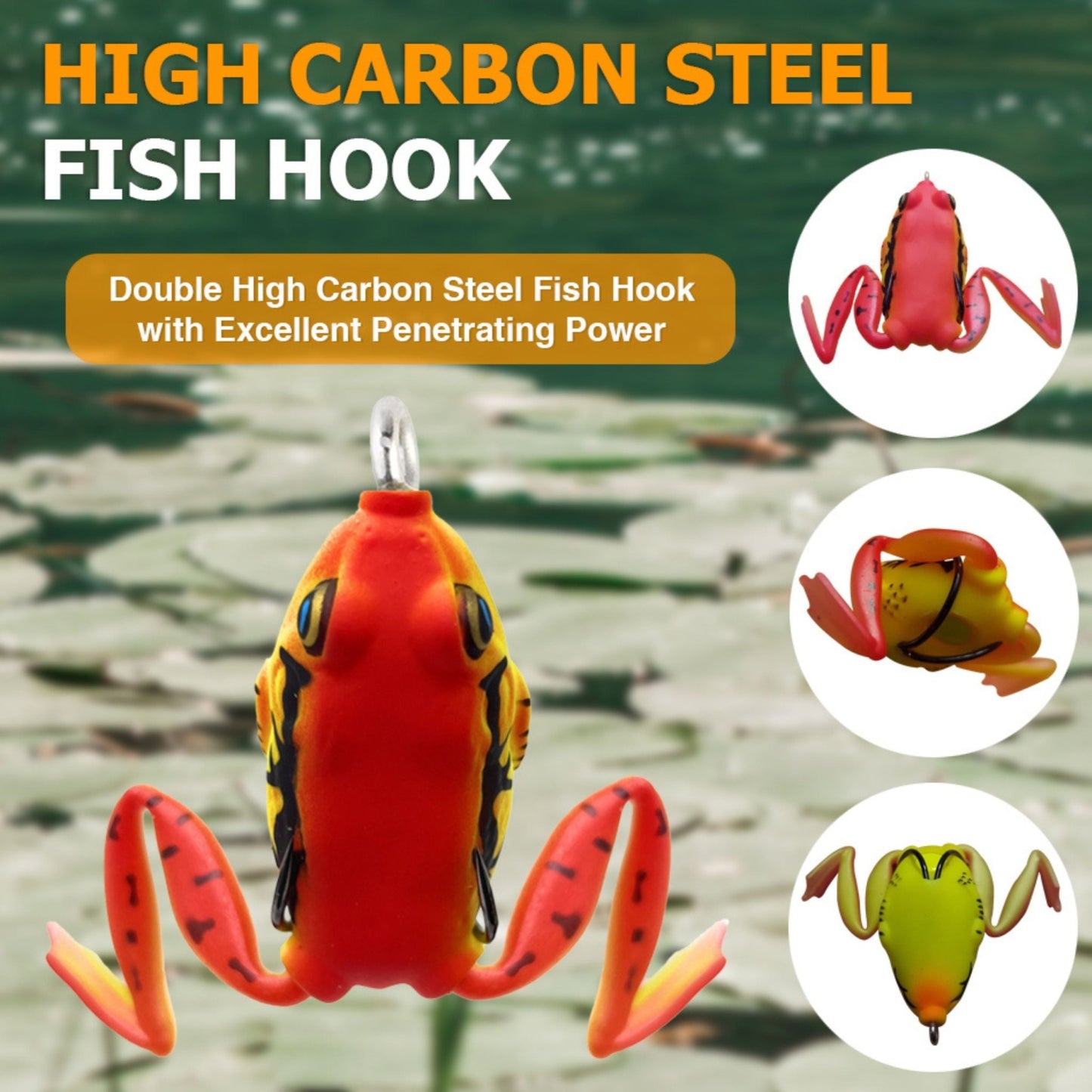 Reaction Tackle 2.25" Hollow Body Frogs with Swimming Legs (2 - Pack) – Swamp Frog 25 for fishing (24 view)