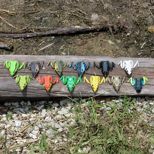 Reaction Tackle 2.25" Hollow Body Frogs with Swimming Legs (2 - Pack) – Blackout Frog 28 for fishing (2 view)