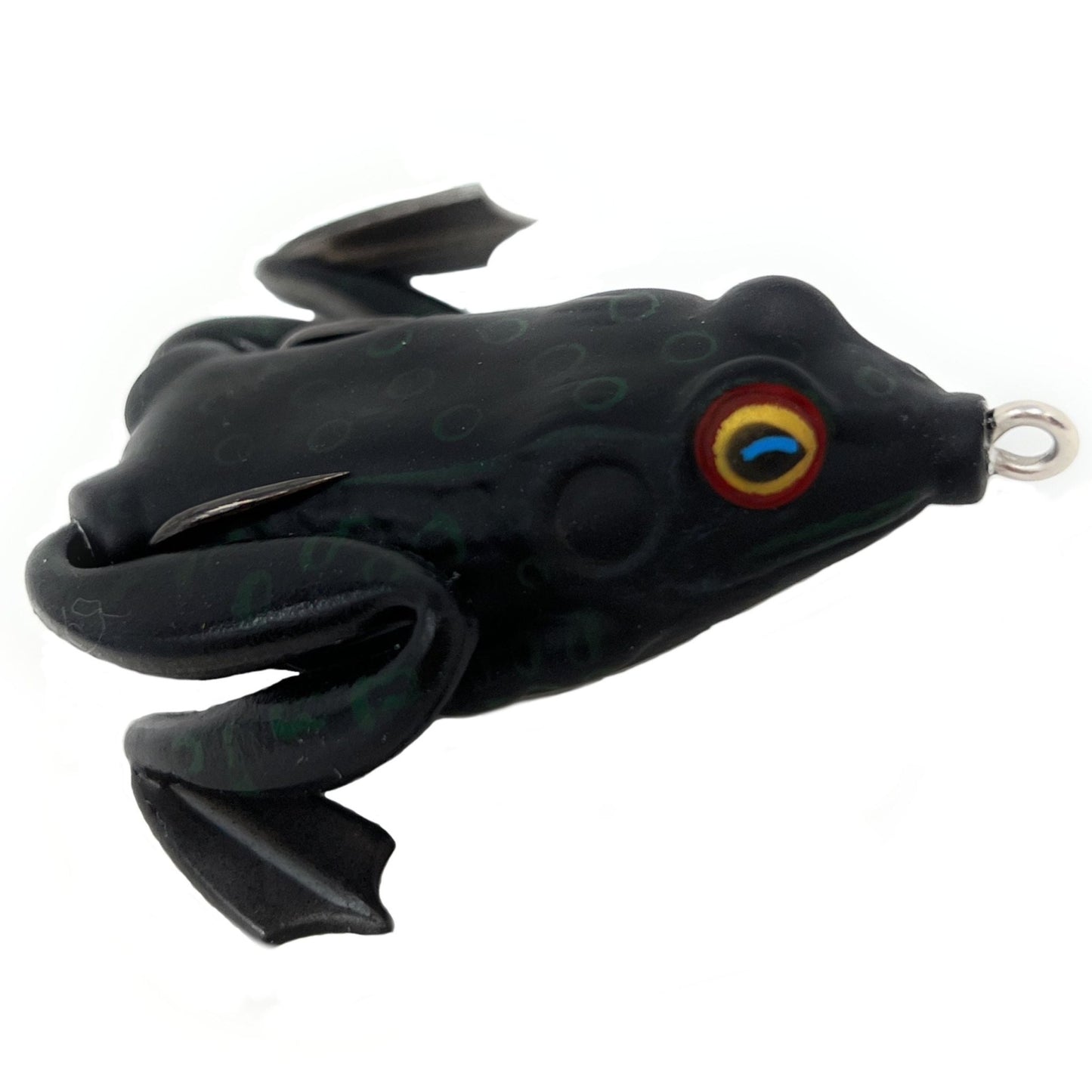Reaction Tackle 2.25" Hollow Body Frogs with Swimming Legs (2 - Pack) – Blackout Frog 28 for fishing (8 view)