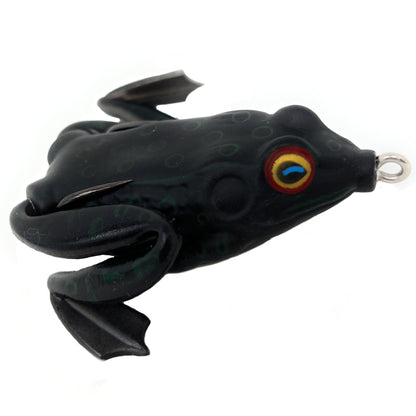 Reaction Tackle 2.25" Hollow Body Frogs with Swimming Legs (2 - Pack) – Blackout Frog 28 for fishing (8 view)