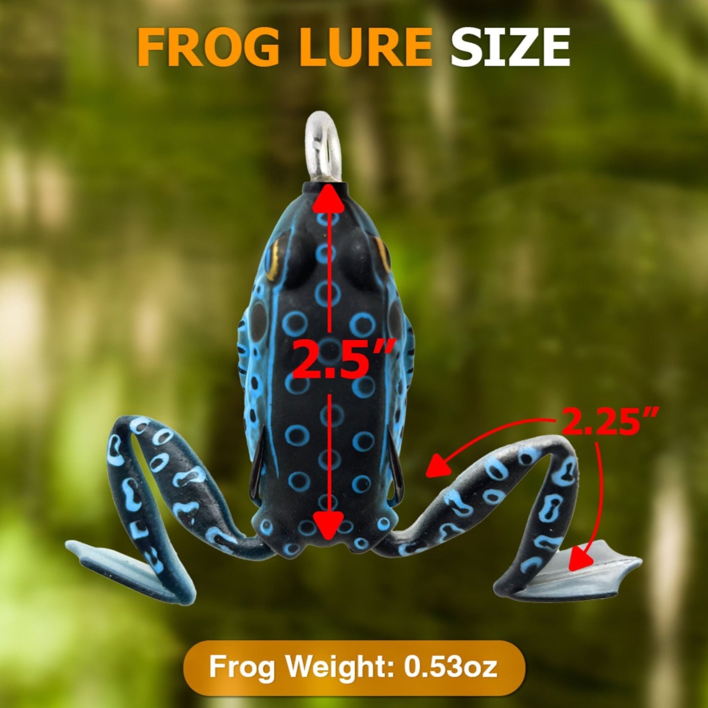 Reaction Tackle 2.25" Hollow Body Frogs with Swimming Legs (2 - Pack) – Swamp Frog 25 for fishing (25 view)