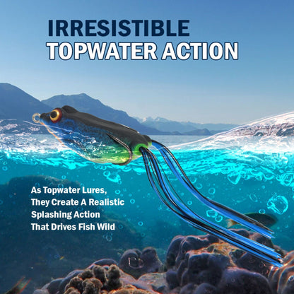 Reaction Tackle 2.5" Hollow Body Frogs / 2 - Pack – Blackout Frog 28 for fishing (6 view)