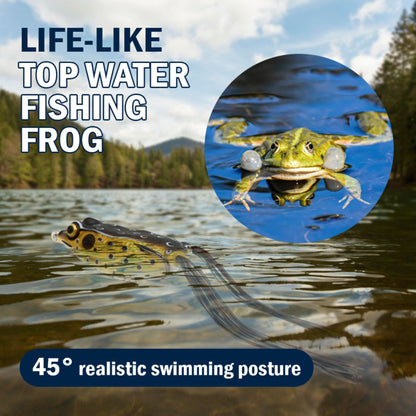 Reaction Tackle 2.5" Hollow Body Frogs / 2 - Pack – Blackout Frog 28 for fishing (3 view)