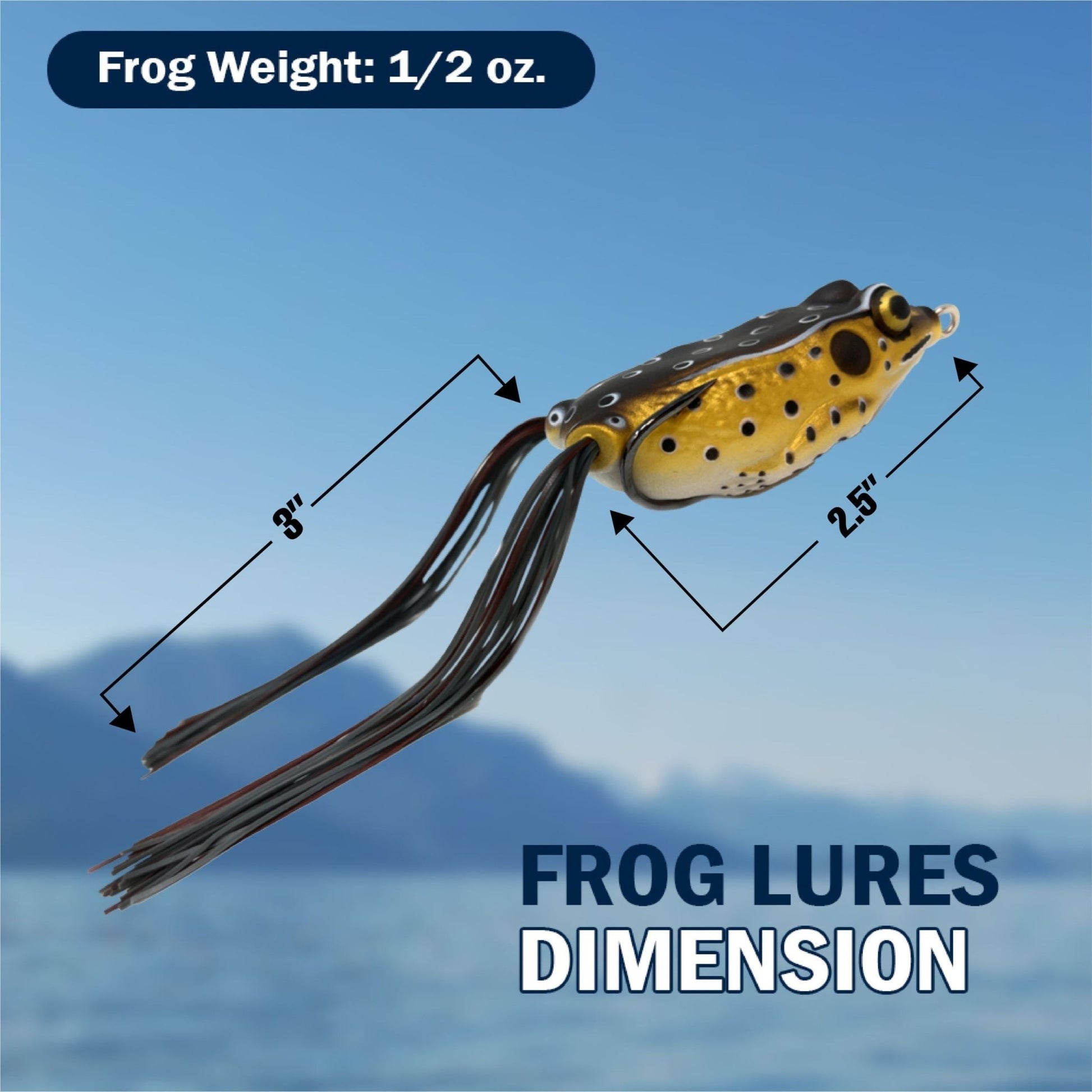 Reaction Tackle 2.5" Hollow Body Frogs / 2 - Pack – Blackout Frog 28 for fishing (7 view)