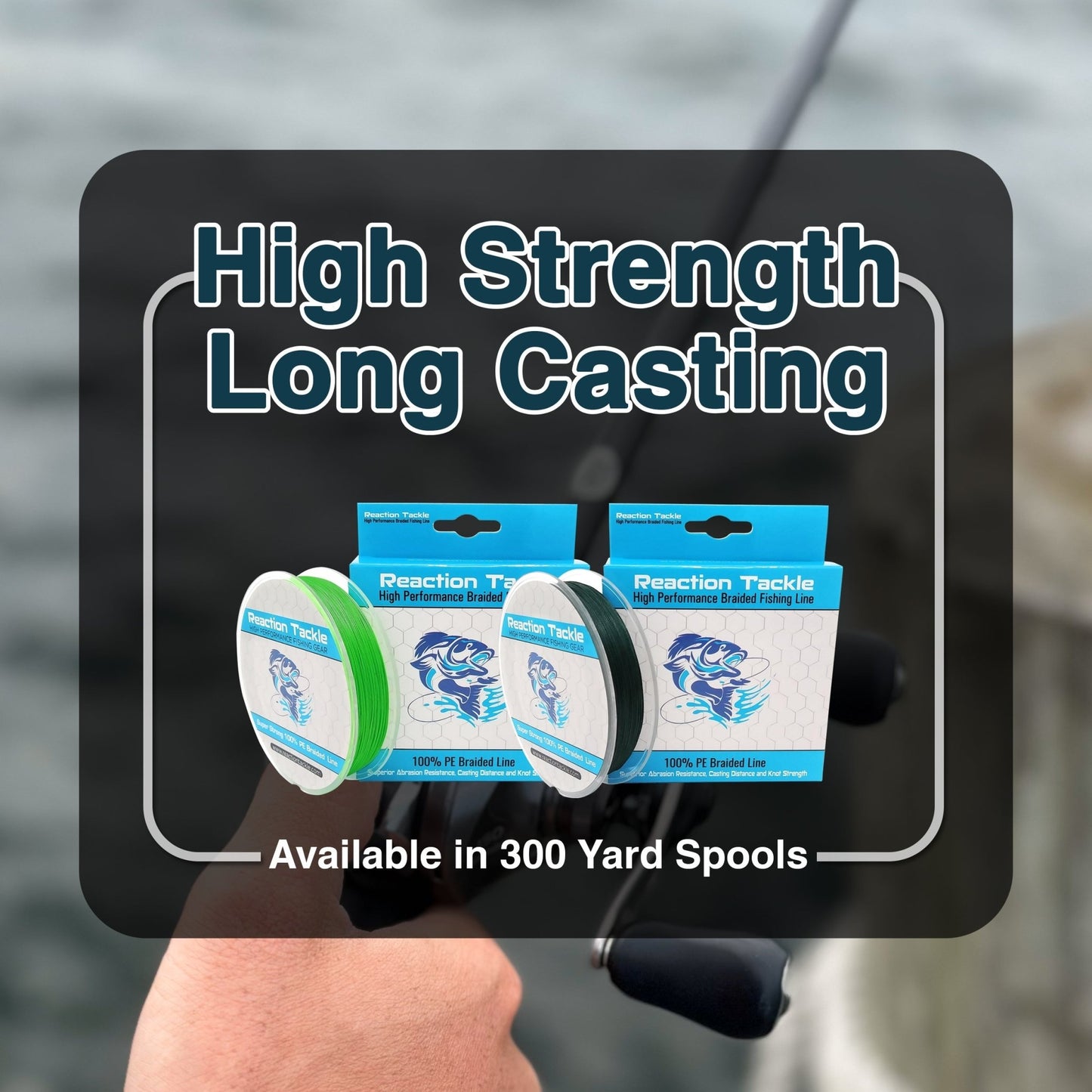 Reaction Tackle 9 Strand Braided Fishing Line – Moss Green Braided Fishing Line for fishing (5 view)