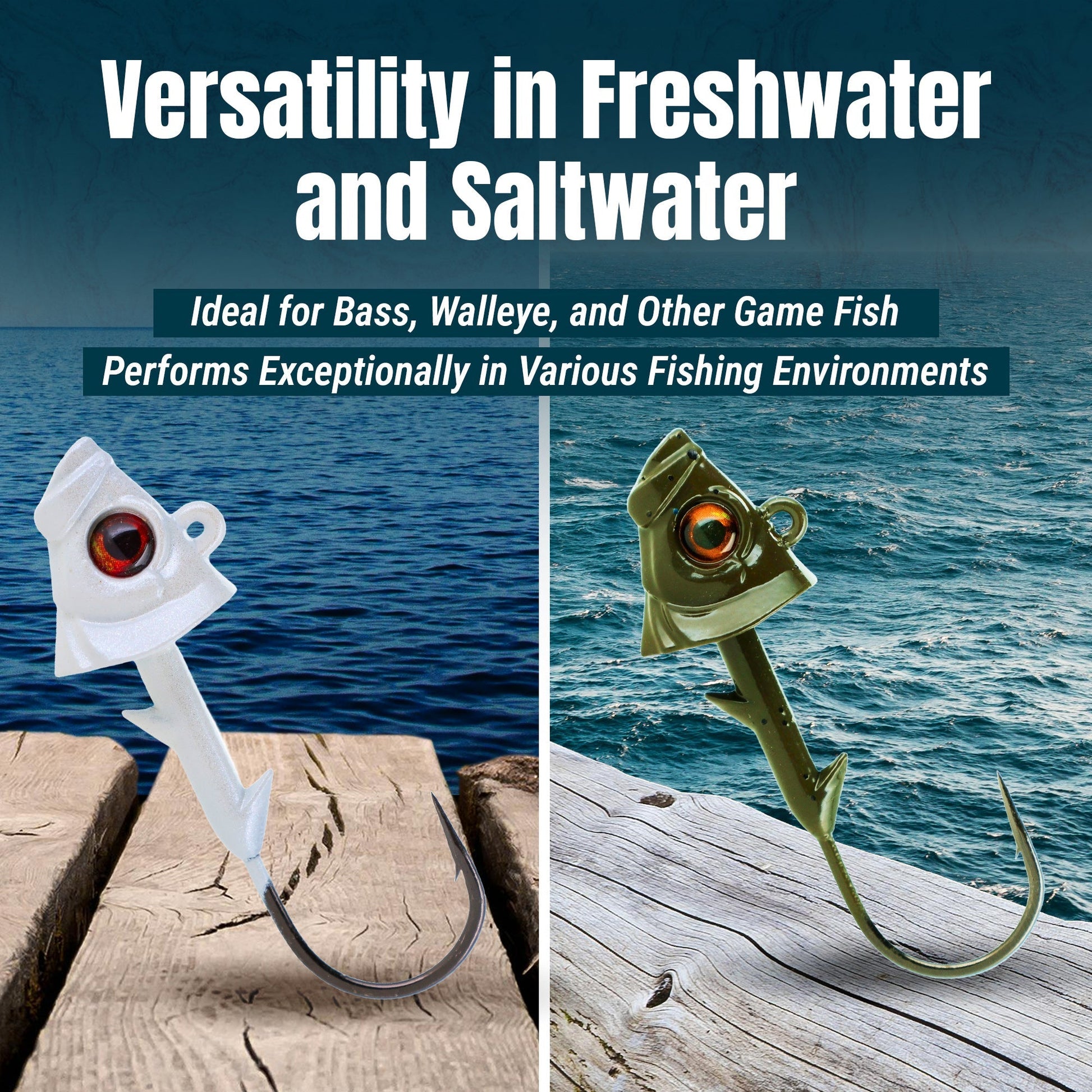 Reaction Tackle 97% Pure Tungsten Swimbait Jig with Realistic Fish Head - 5 - PACK - New – 1/4 oz (3/0 Hook) for fishing (5 view)