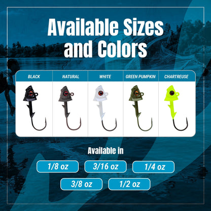 Reaction Tackle 97% Pure Tungsten Swimbait Jig with Realistic Fish Head - 5 - PACK - New – 1/4 oz (3/0 Hook) for fishing (7 view)