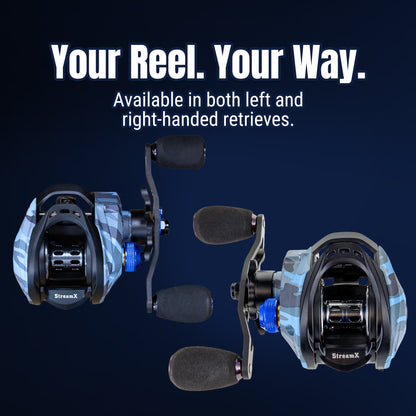Reaction Tackle Baitcasting Fishing Reel - StreamX Edition - 7.5:1 gear ratio - NEW – Right Handed for Baitcasting Reel (8 view)