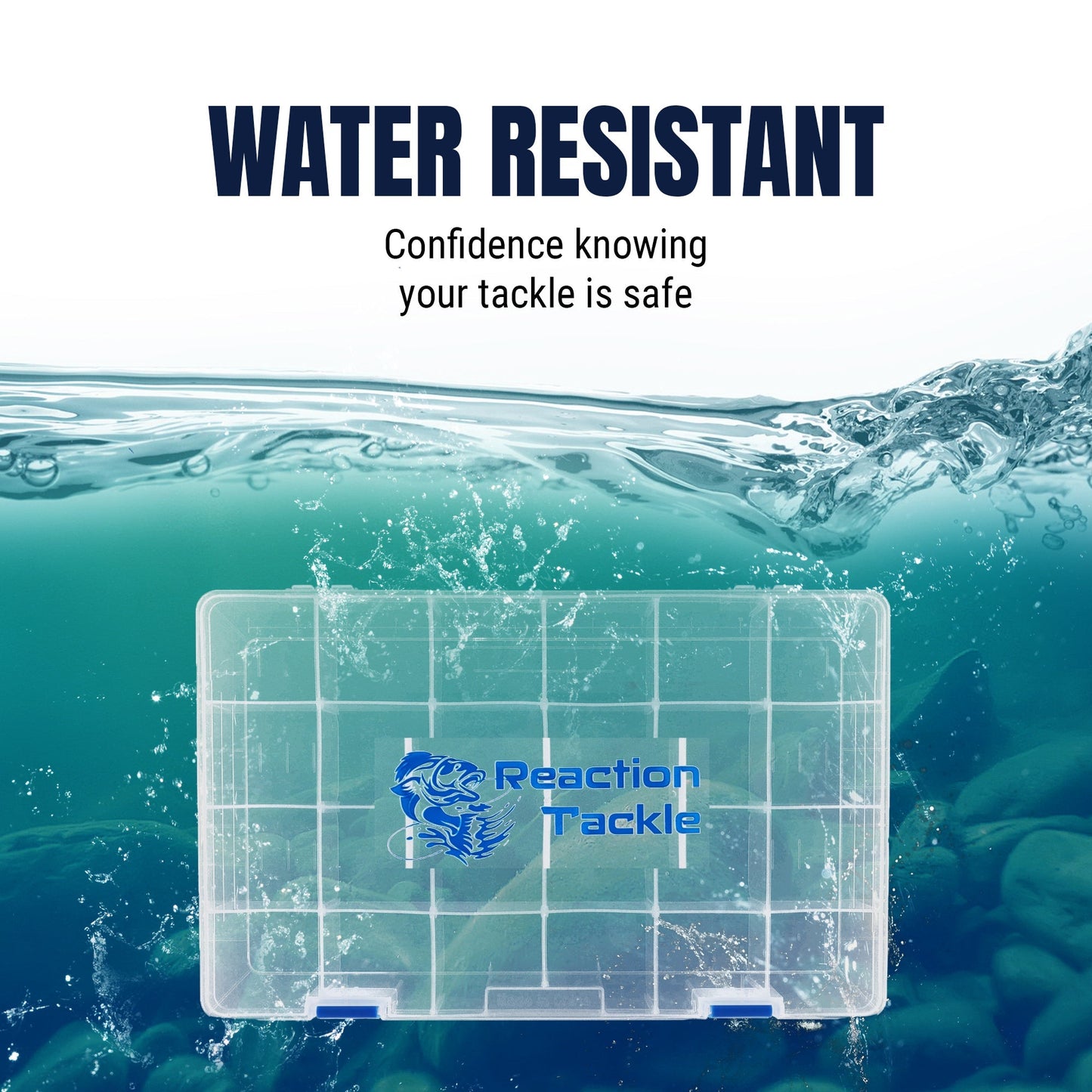 Reaction Tackle Basic Tackle Tray - Affordable, Lightweight Design with 2 Secure Clips – 3600 4 - Pack for fishing (6 view)