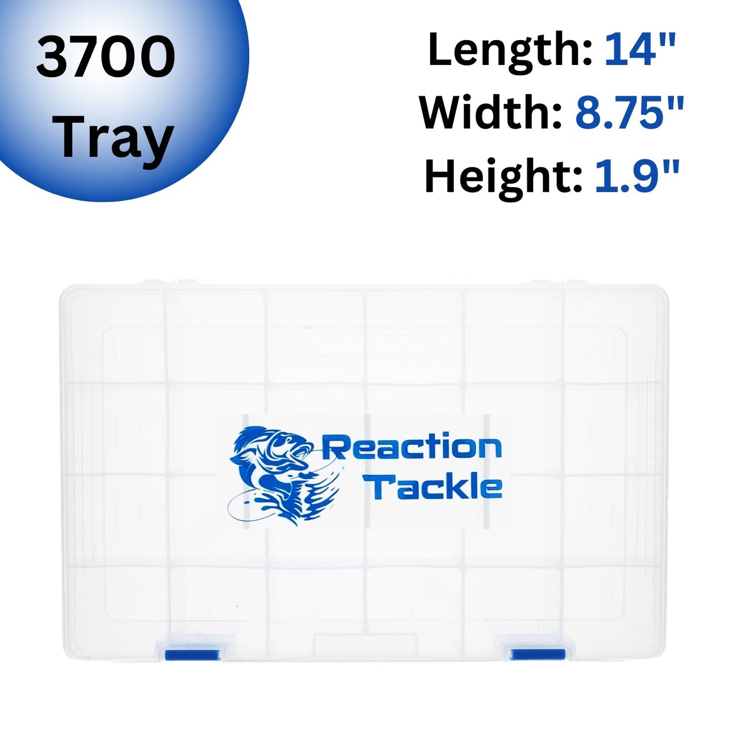 Reaction Tackle Basic Tackle Tray - Affordable, Lightweight Design with 2 Secure Clips – 3600 4 - Pack for fishing (8 view)