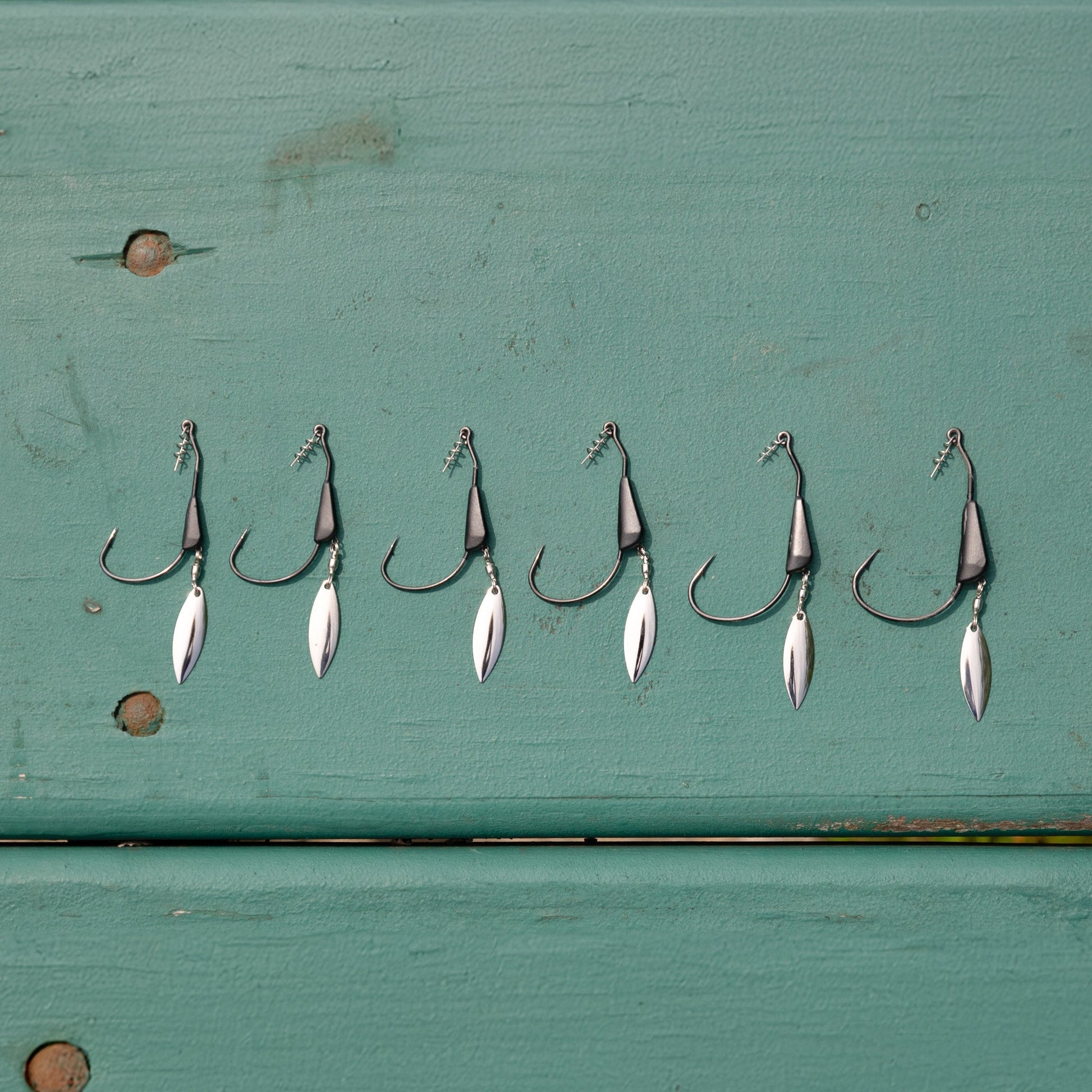 Reaction Tackle Bladed/Tungsten Weighted Swimbait Hooks - 3 - Pack – 1/8oz - 3/0 hook fishing - hooks for fishing (3 view)