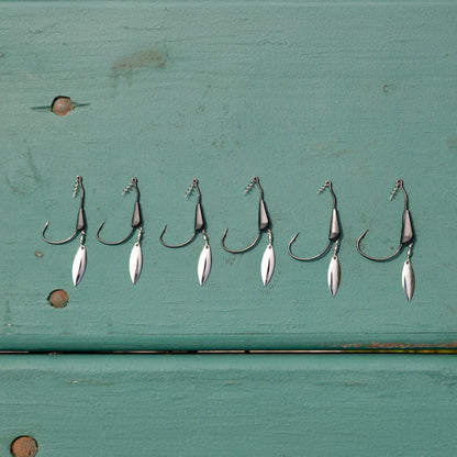 Reaction Tackle Bladed/Tungsten Weighted Swimbait Hooks - 3 - Pack – 1/8oz - 3/0 hook fishing - hooks for fishing (3 view)