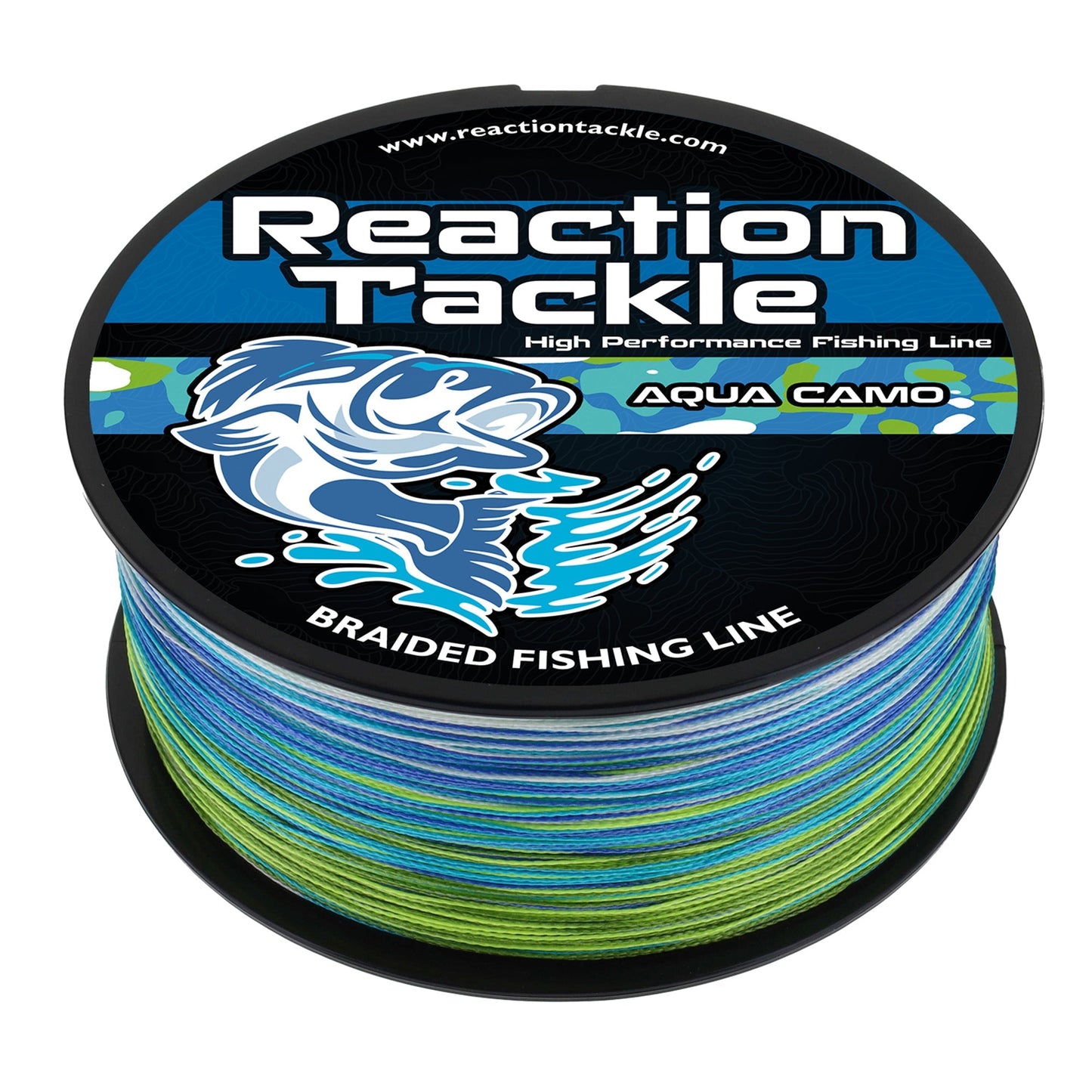 Reaction Tackle Braided Fishing Line - Aqua Camo – 10lb Braided Fishing Line for fishing (1 view)