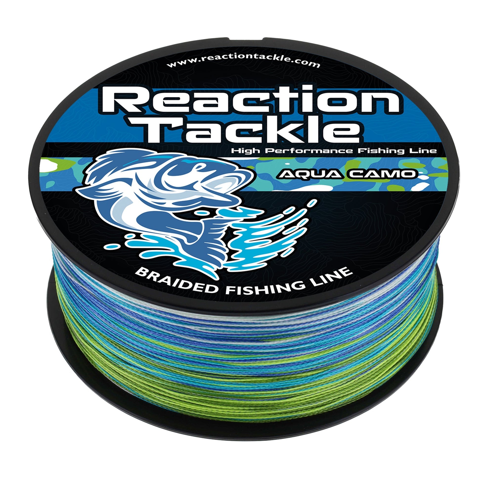 Reaction Tackle Braided Fishing Line - Aqua Camo – 10lb Braided Fishing Line for fishing (1 view)