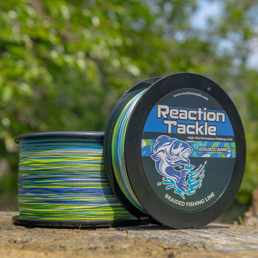 Reaction Tackle Braided Fishing Line - Aqua Camo – 10lb Braided Fishing Line for fishing (2 view)