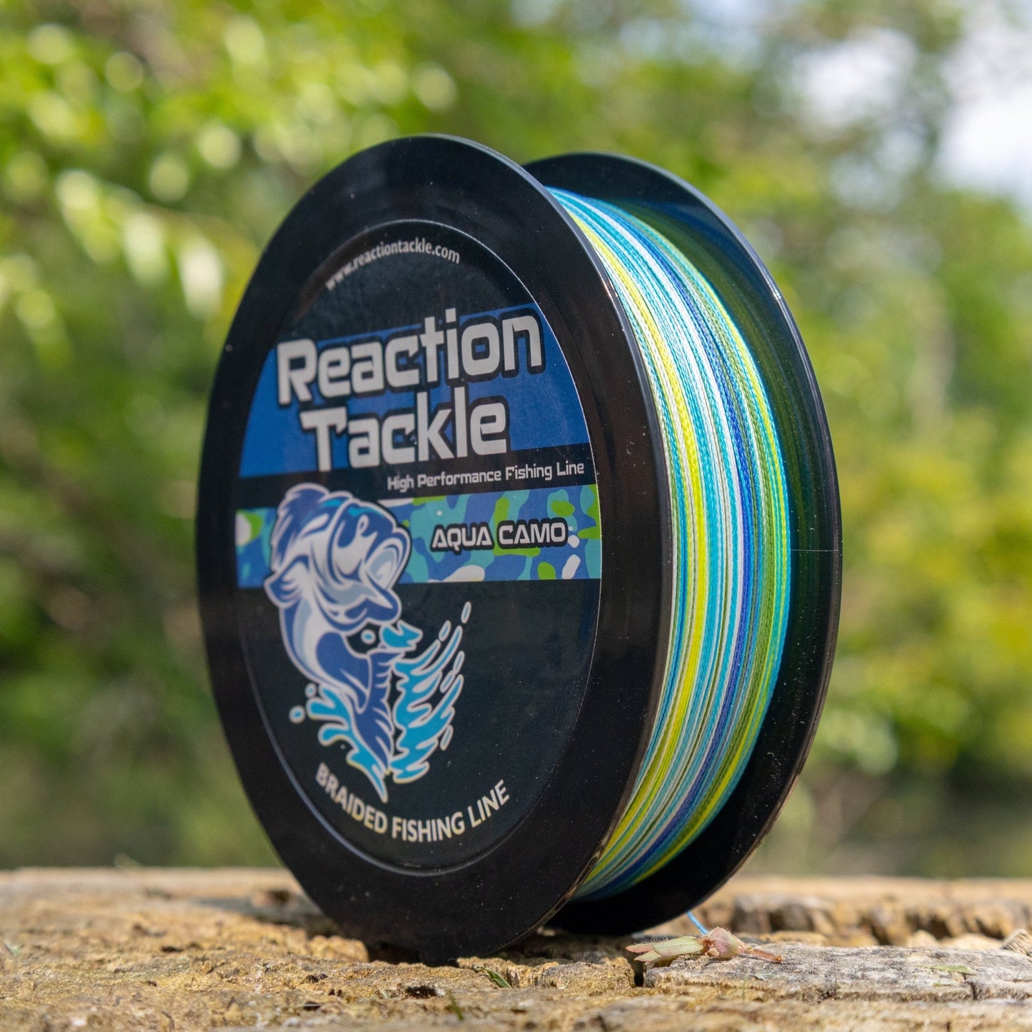 Reaction Tackle Braided Fishing Line - Aqua Camo – 10lb Braided Fishing Line for fishing (4 view)