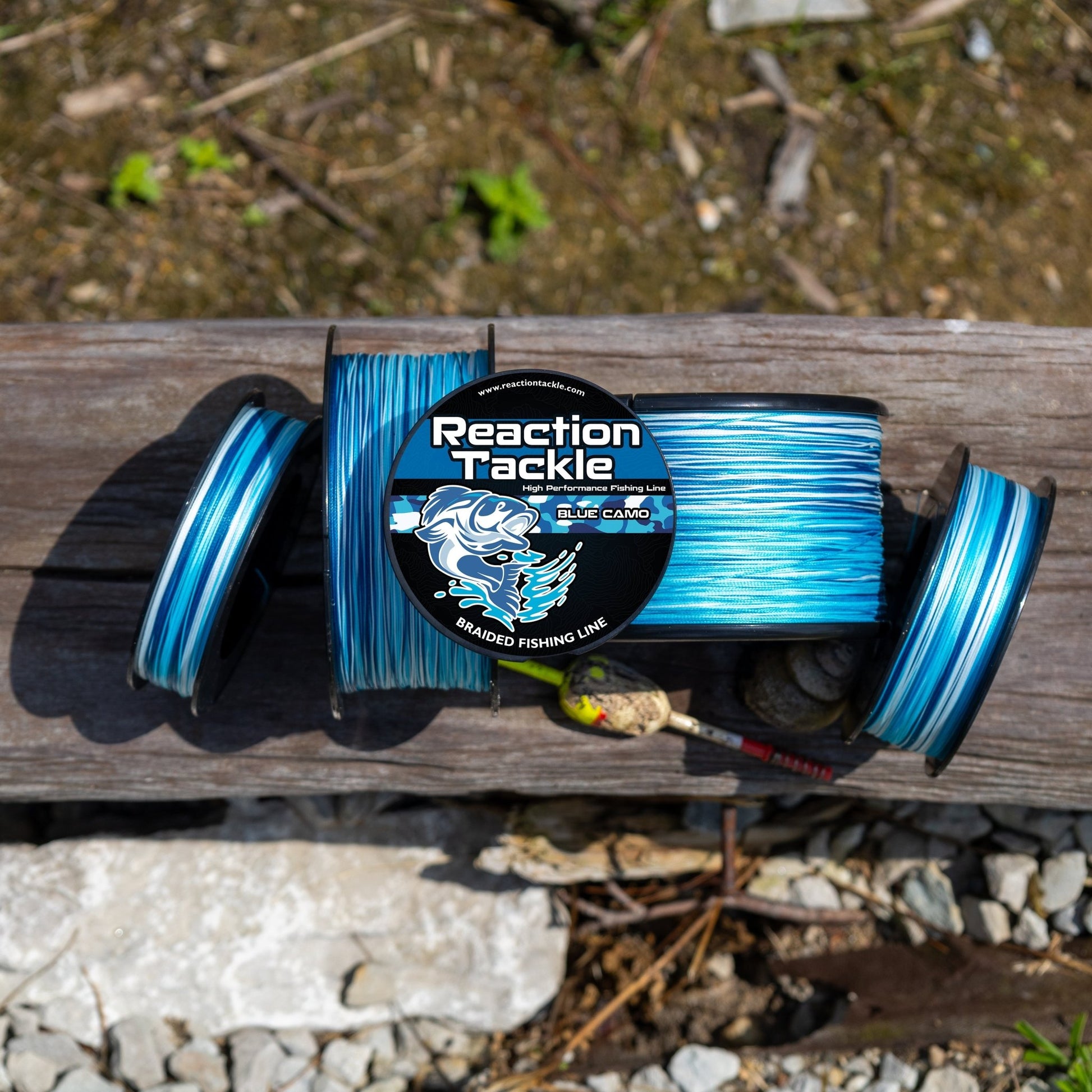 Reaction Tackle Braided Fishing Line - Blue Camo – 6lb Braided Fishing Line for fishing (4 view)