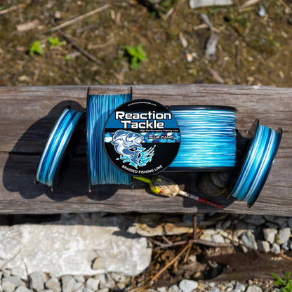 Reaction Tackle Braided Fishing Line - Blue Camo – 6lb Braided Fishing Line for fishing (4 view)