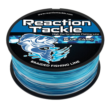 Reaction Tackle Braided Fishing Line - Blue Camo – 6lb Braided Fishing Line for fishing (1 view)