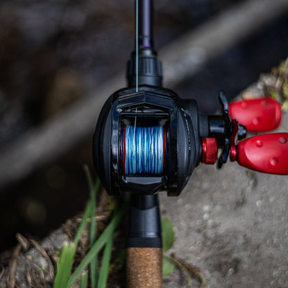 Reaction Tackle Braided Fishing Line - Blue Camo – 6lb Braided Fishing Line for fishing (3 view)