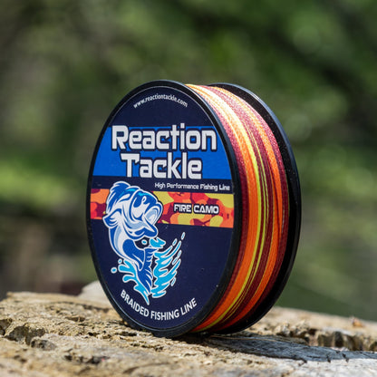 Reaction Tackle Braided Fishing Line - Fire Camo - NEW – 6lb Braided Fishing Line for fishing (8 view)