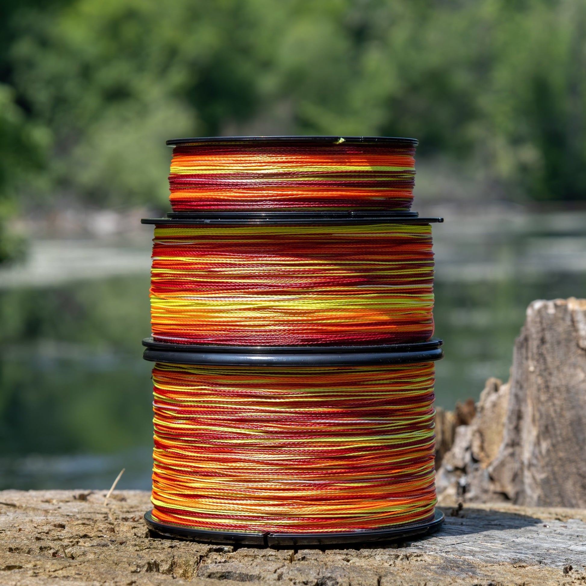 Reaction Tackle Braided Fishing Line - Fire Camo - NEW – 6lb Braided Fishing Line for fishing (9 view)