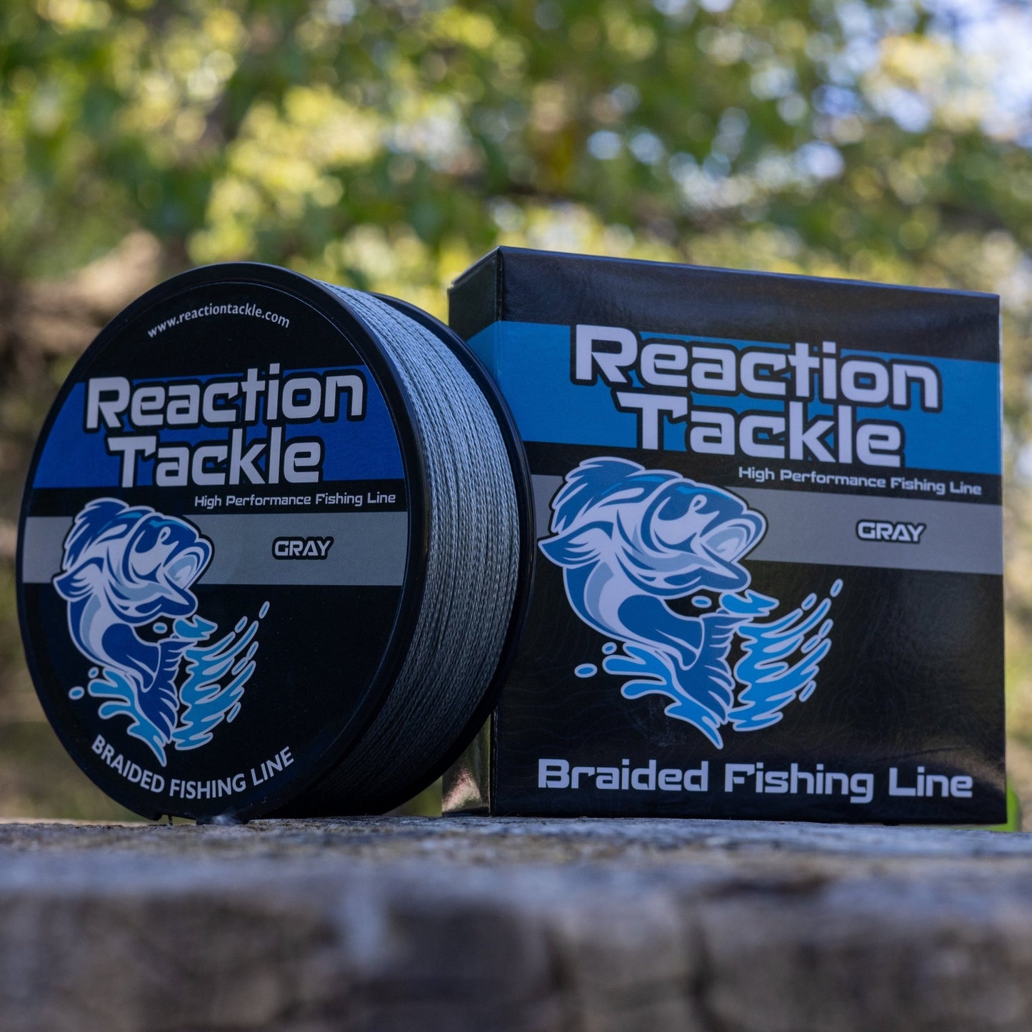 Reaction Tackle Braided Fishing Line - Gray – 10lb Braided Fishing Line for fishing (2 view)