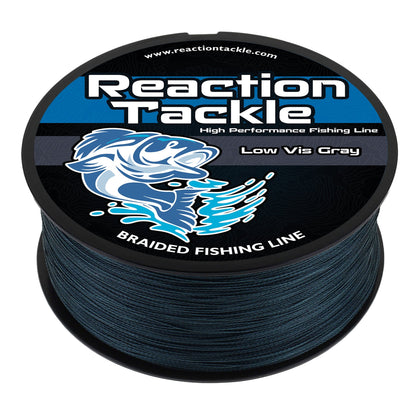 Reaction Tackle Braided Fishing Line - Low - Vis Gray – 10lb Braided Fishing Line for fishing (1 view)
