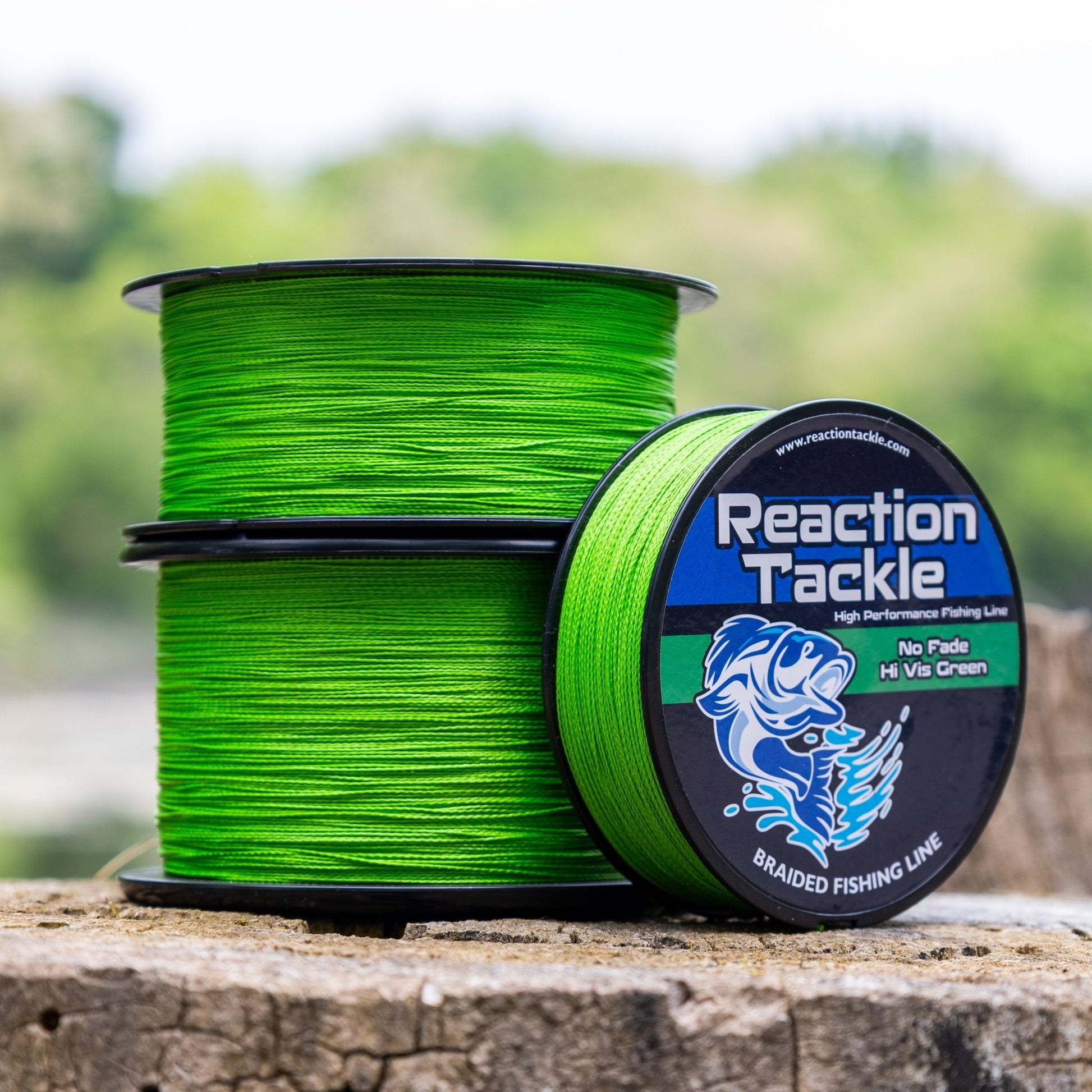 Reaction Tackle Braided Fishing Line - NO FADE Hi Vis Green - NEW – 6lb Braided Fishing Line for fishing (4 view)