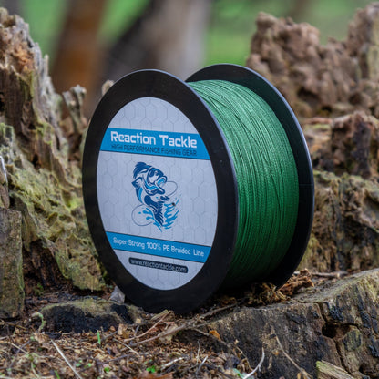 Reaction Tackle Braided Fishing Line - NO FADE Low - Vis Green – 10lb Braided Fishing Line for fishing (2 view)